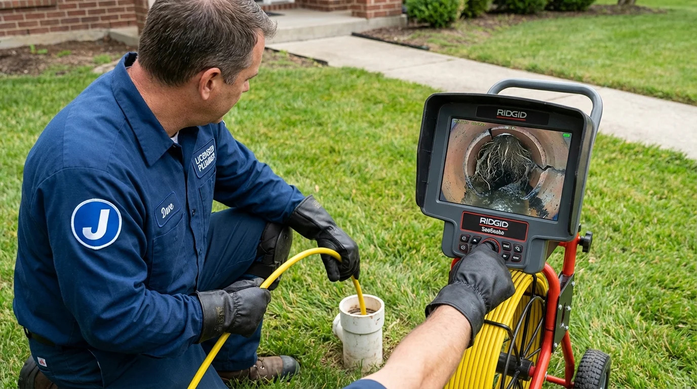 Sewer camera inspection being performed by Johns Plumbing LLC in Castaic
